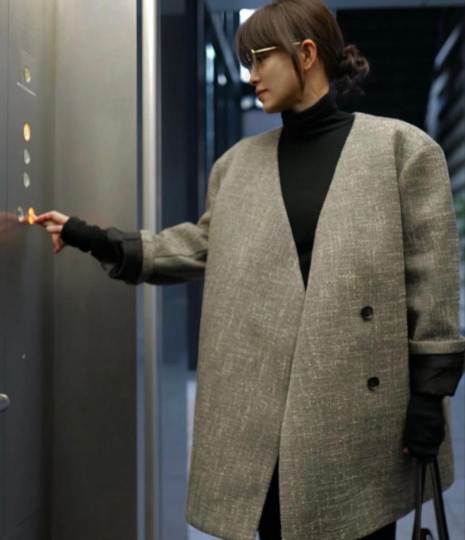 ETRE TOKYOノーカラーキルティングライナーボクシージャケット