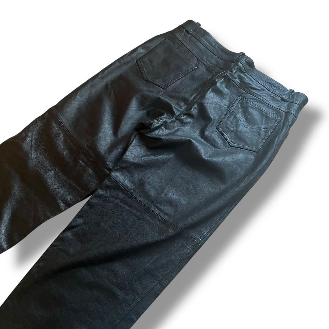 【週末限定セール！】本革 バギーパンツ レザーパンツ VINTAGE
