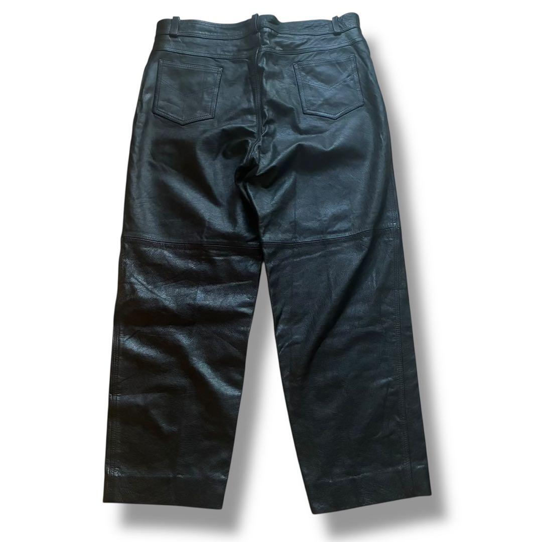 【週末限定セール！】本革 バギーパンツ レザーパンツ VINTAGE