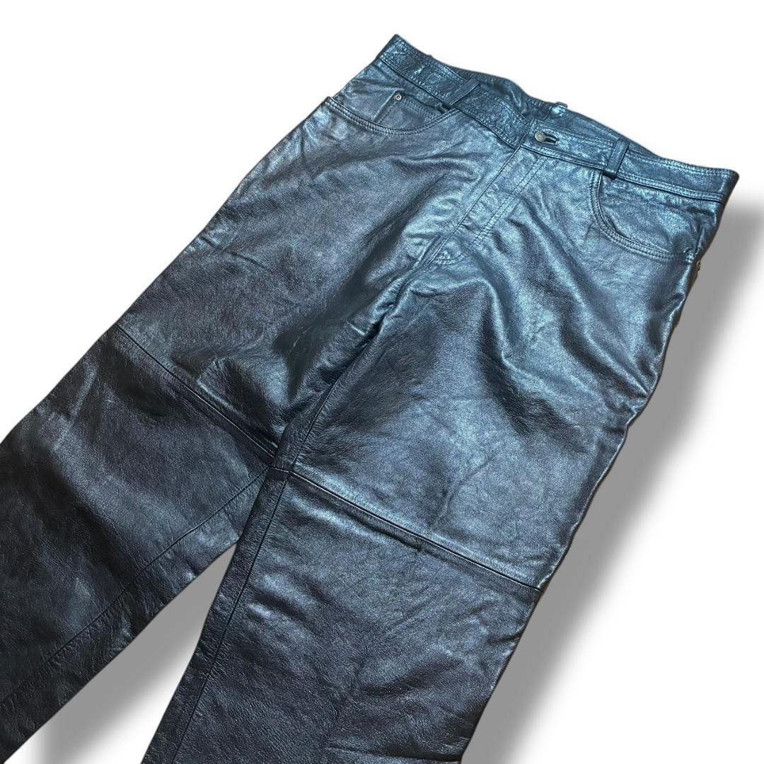 【週末限定セール！】本革 バギーパンツ レザーパンツ VINTAGE