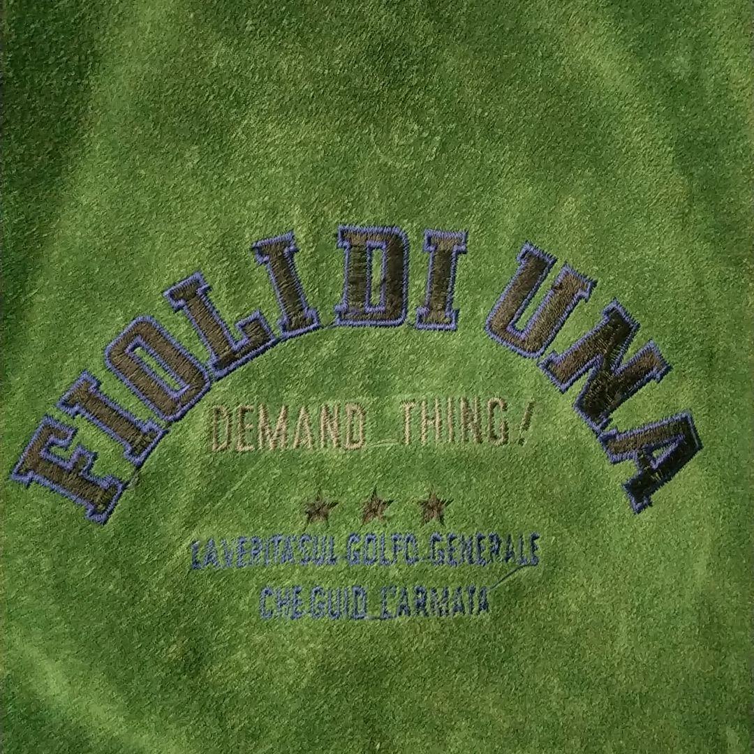 雰囲気抜群☆両面刺繍 アーチロゴ 切替 スエード カウレザー スタジャン