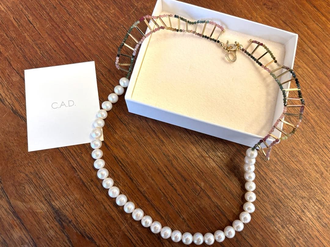 CAD パール　バックフリル　ネックレス