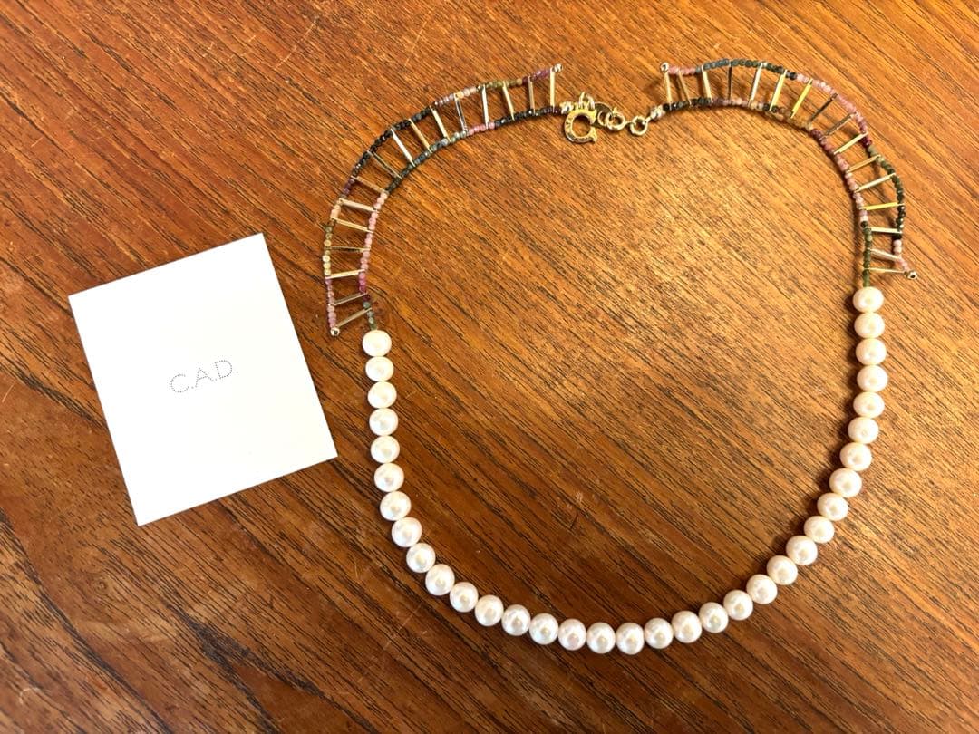 CAD パール　バックフリル　ネックレス