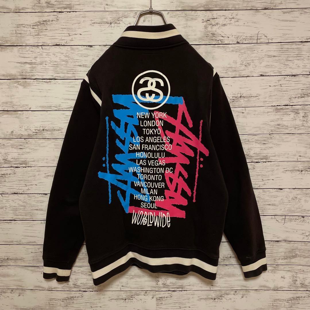 513【入手困難】ステューシー♤ビッグロゴ　スタジャン　スウェット　即完売品