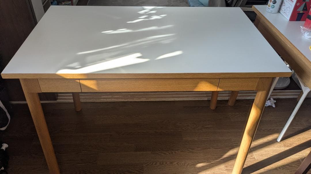 中古品無印良品 MUJI ダイニングテーブル 引出付 2021年