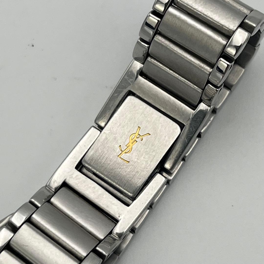 稼動 イヴサンローラン スクエア カサンドラロゴ H04732 黒文字盤 腕時計