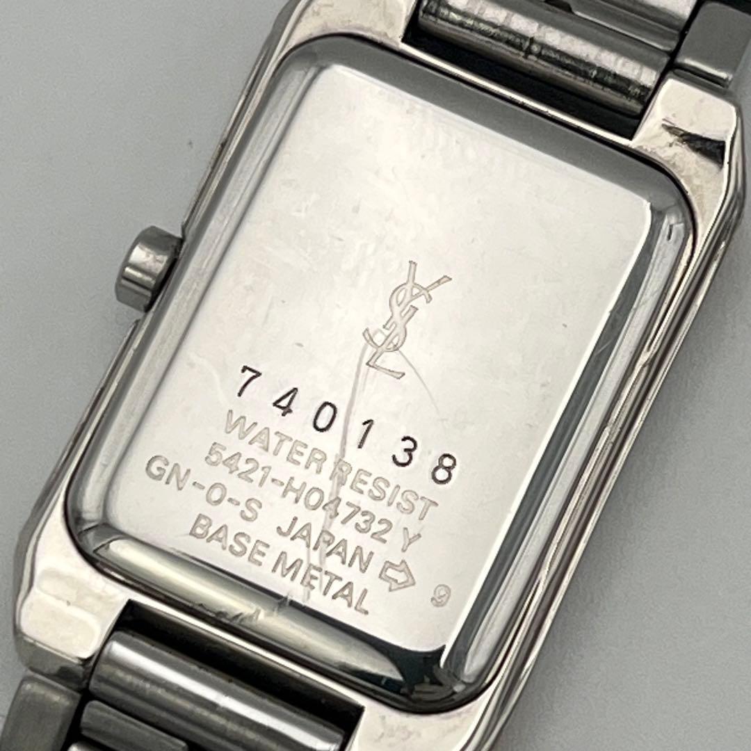 稼動 イヴサンローラン スクエア カサンドラロゴ H04732 黒文字盤 腕時計