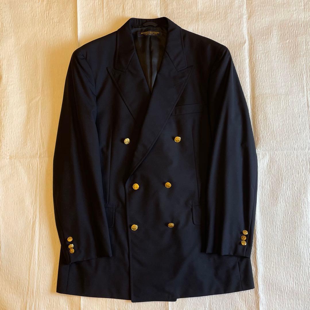 美品　70年代ブルックスブラザーズ ネイビー ダブルブレスト 紺ブレザー