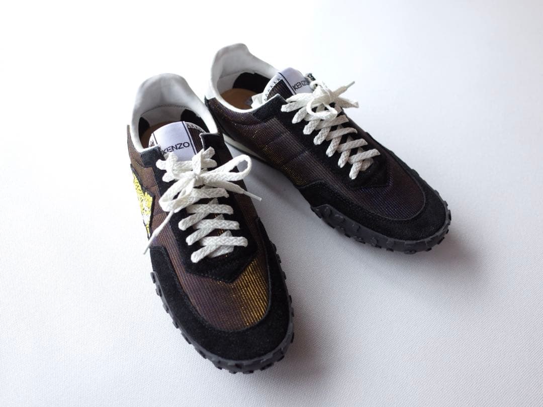 KENZO ケンゾー　タイガー 虎刺繍　スニーカー ブラウン系 ラメ　約24cm