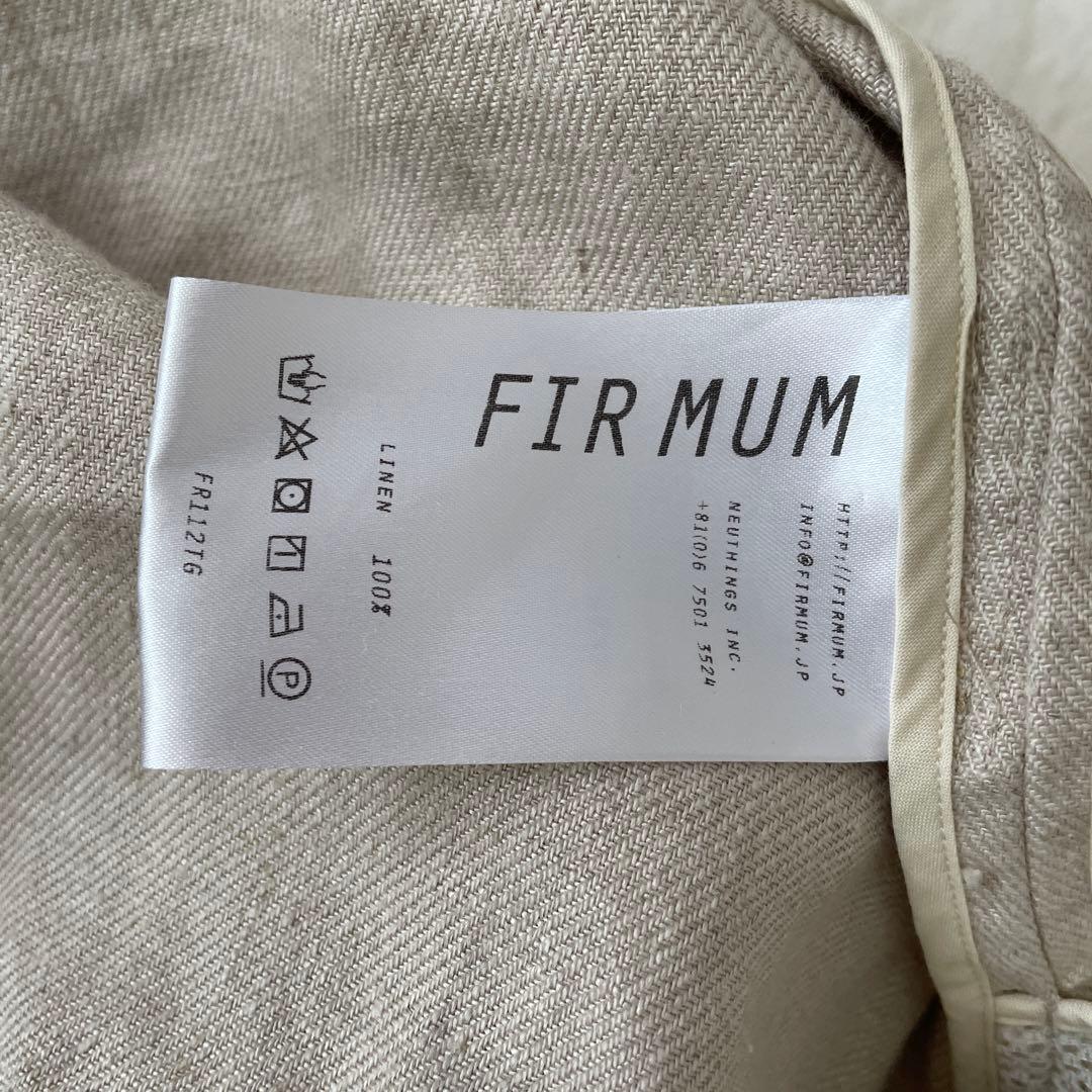 FIRMUM　ゆったり　リネン　長袖　オールインワン　白　ロングスリーブ　つなぎ