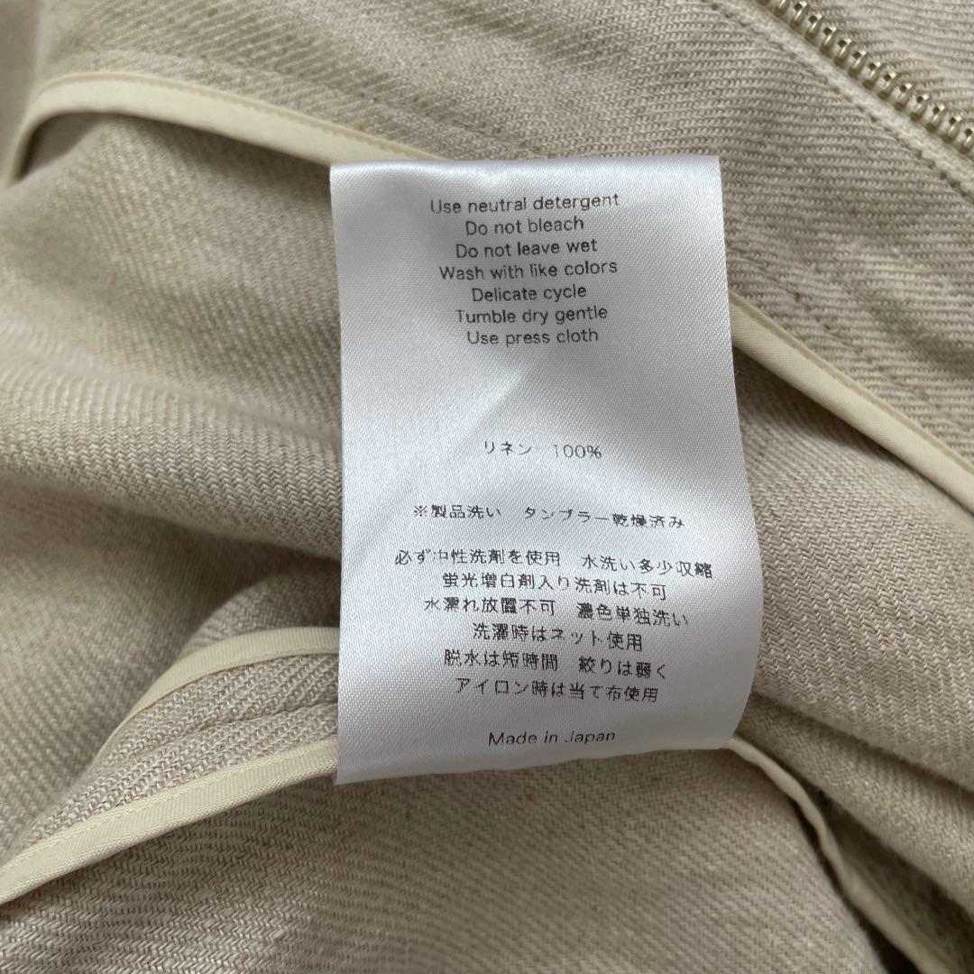 FIRMUM　ゆったり　リネン　長袖　オールインワン　白　ロングスリーブ　つなぎ