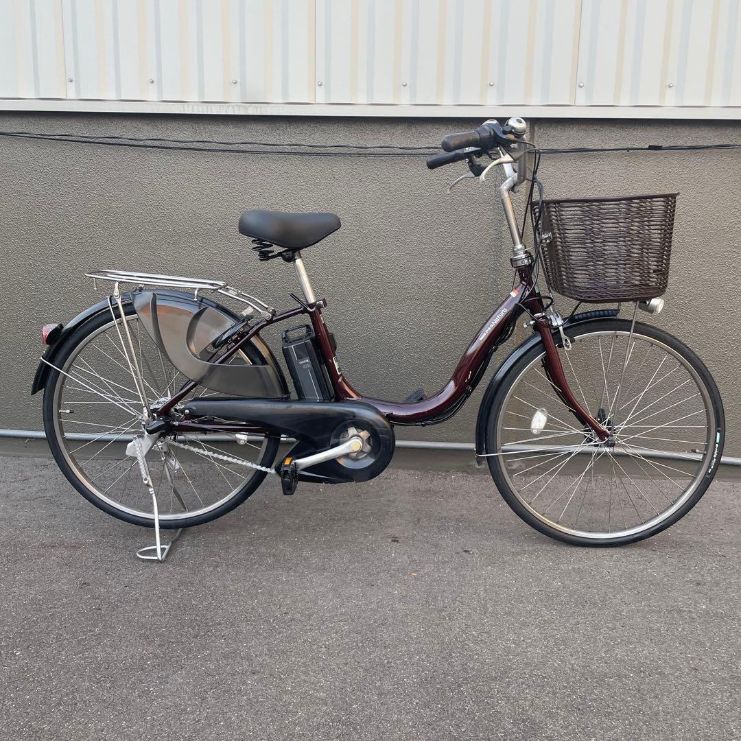 ヤマハ電動アシスト自転車24インチ バッテリー大容量12.3Ah ブラウン