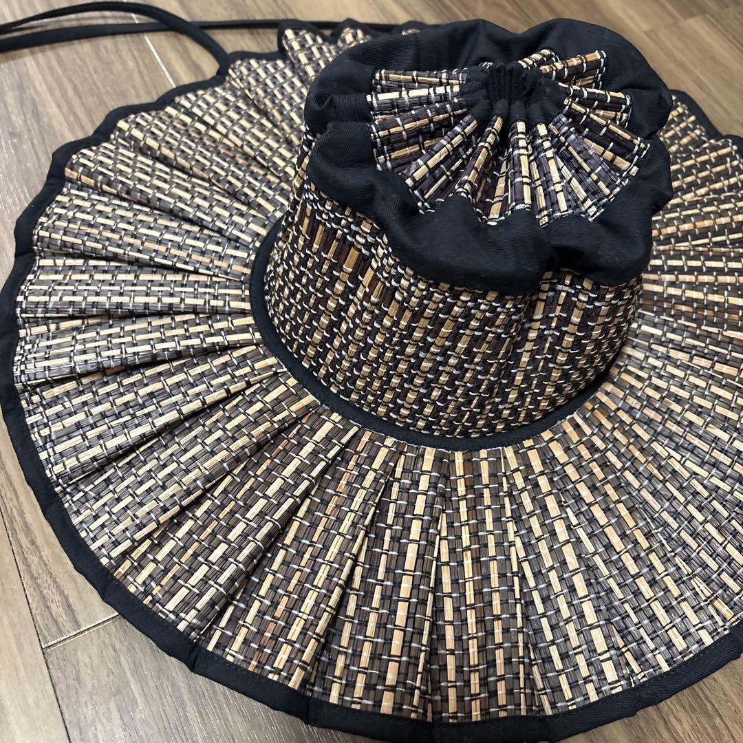 Lorna Murray 麦わら帽子 Mサイズ ブラック　ローラマーレイ