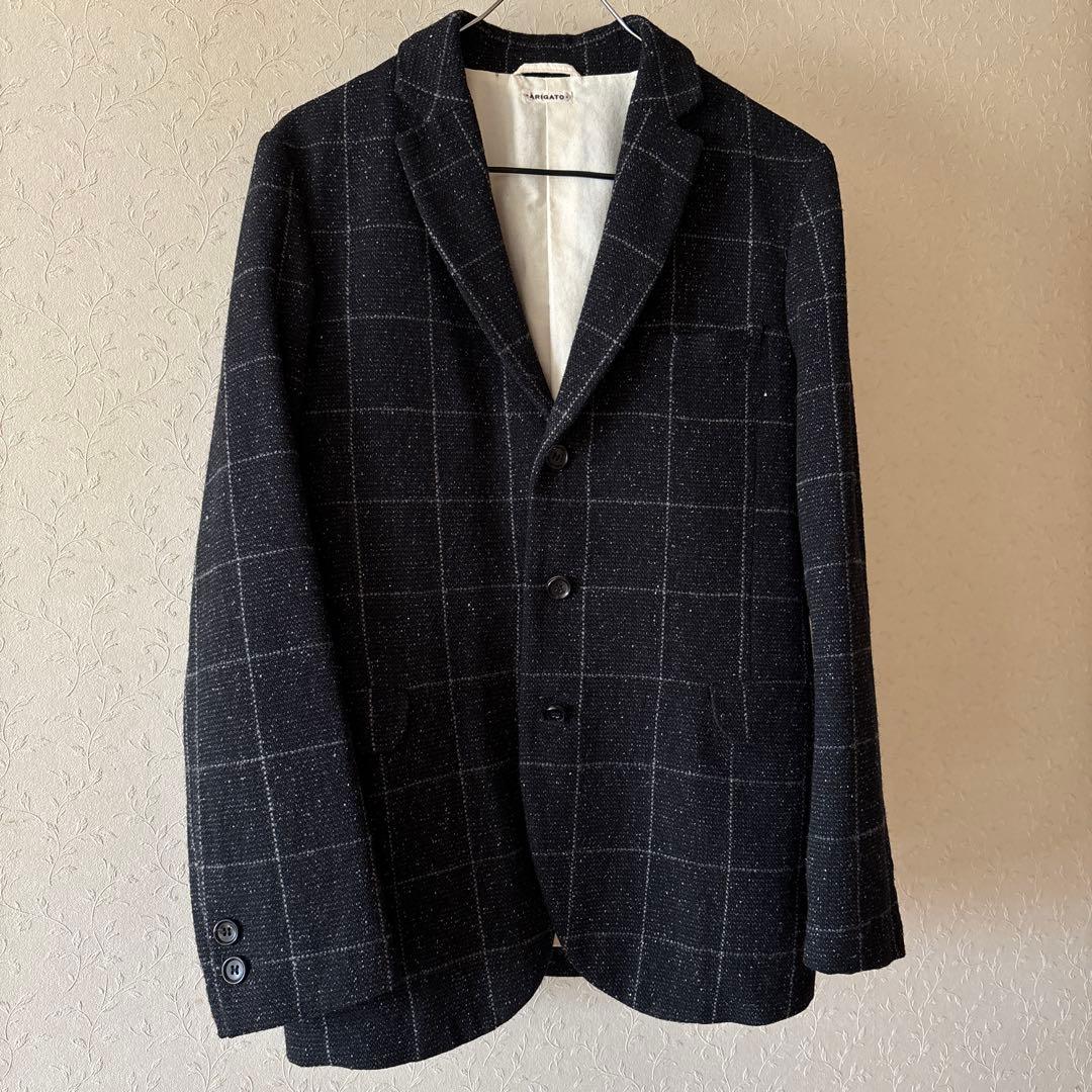 新品◆BLUE BLUE◆定価5万円 日本製 ツイードジャケット 絹・アルパカ混