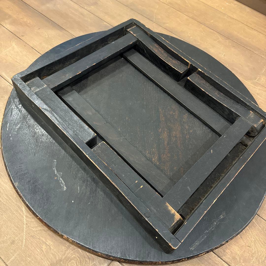 【ひの】木製ちゃぶ台 折り畳み レトロ 古家具