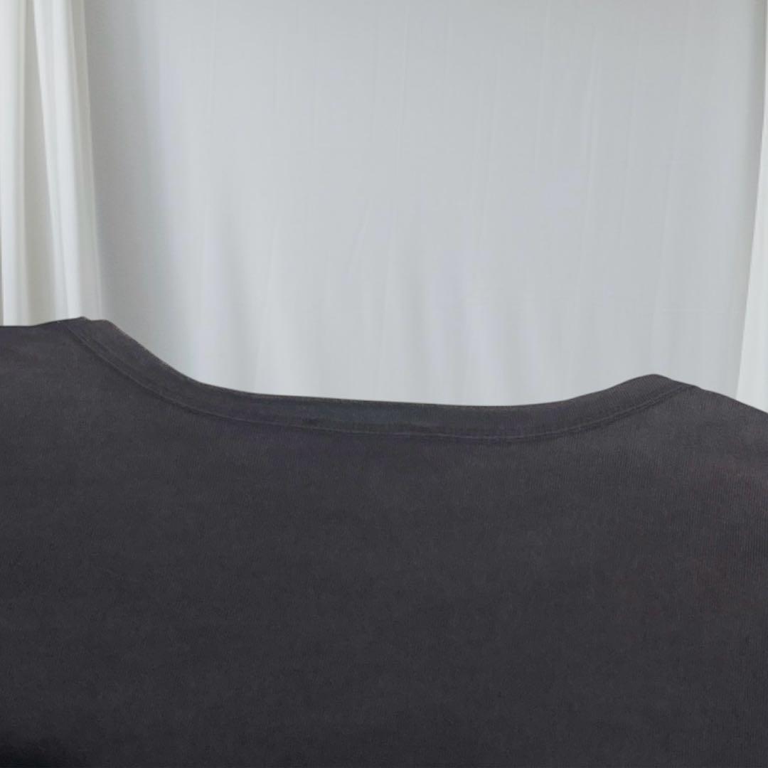 モンクレール　ブラック刺繍ロゴTシャツ　XL