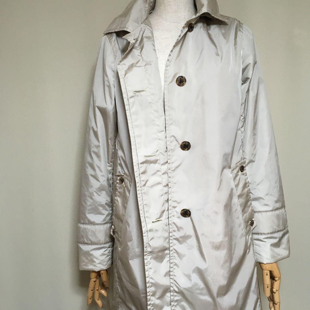 美品◇アクアスキュータム 定7.5万 ボアライナー付 AラインスプリングコートS