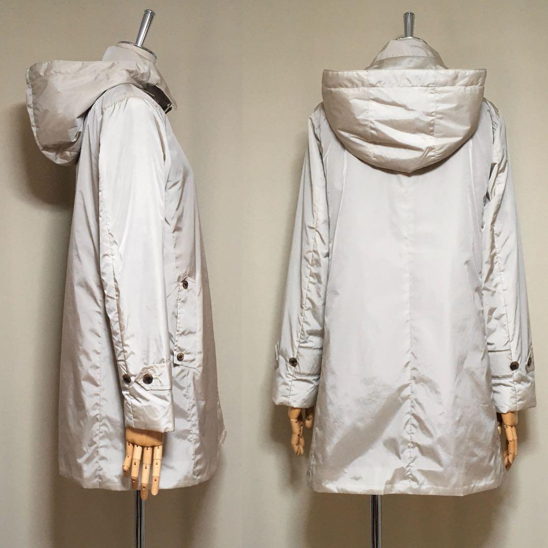 美品◇アクアスキュータム 定7.5万 ボアライナー付 AラインスプリングコートS