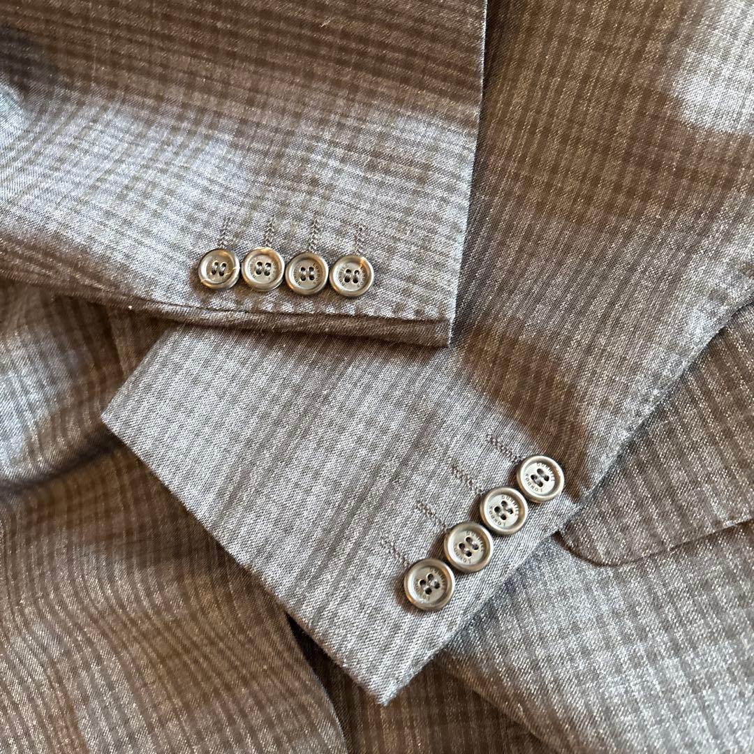 ダンヒル　グレー系チェック 2ボタンスーツセット