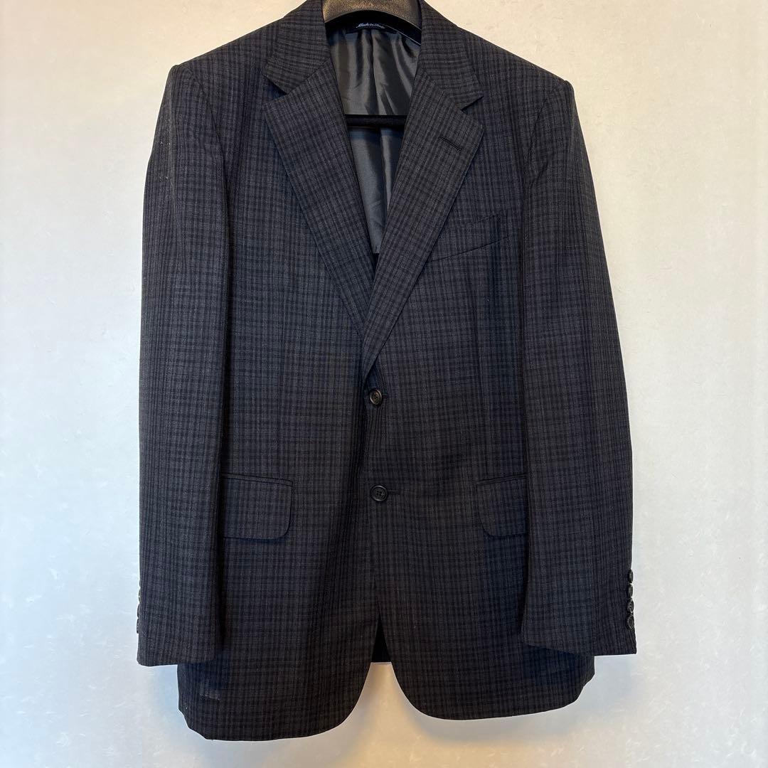 ダンヒル　グレー系チェック 2ボタンスーツセット
