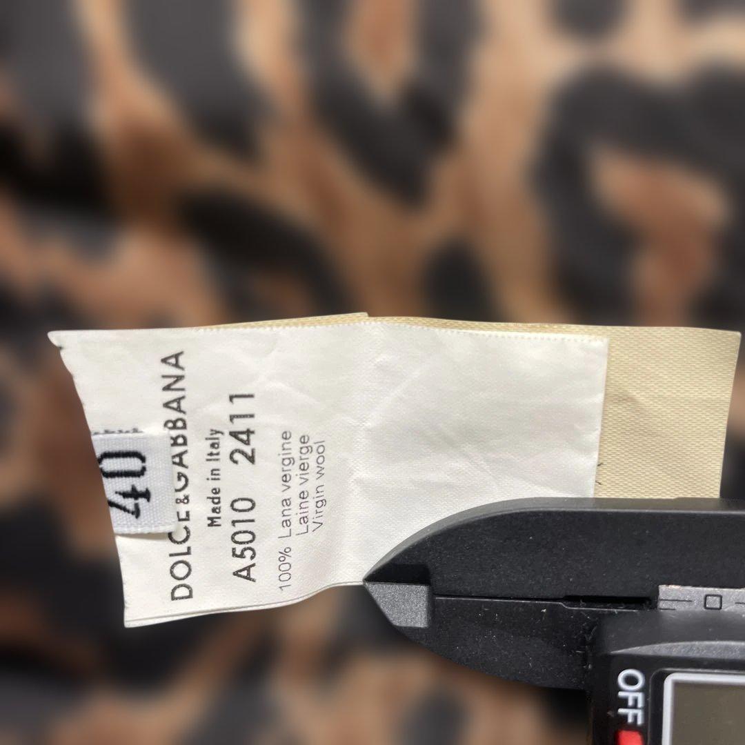 ドルガバ　D&G ウール　ビスコース　コート　レオパード　ベルト　ゴールド　40