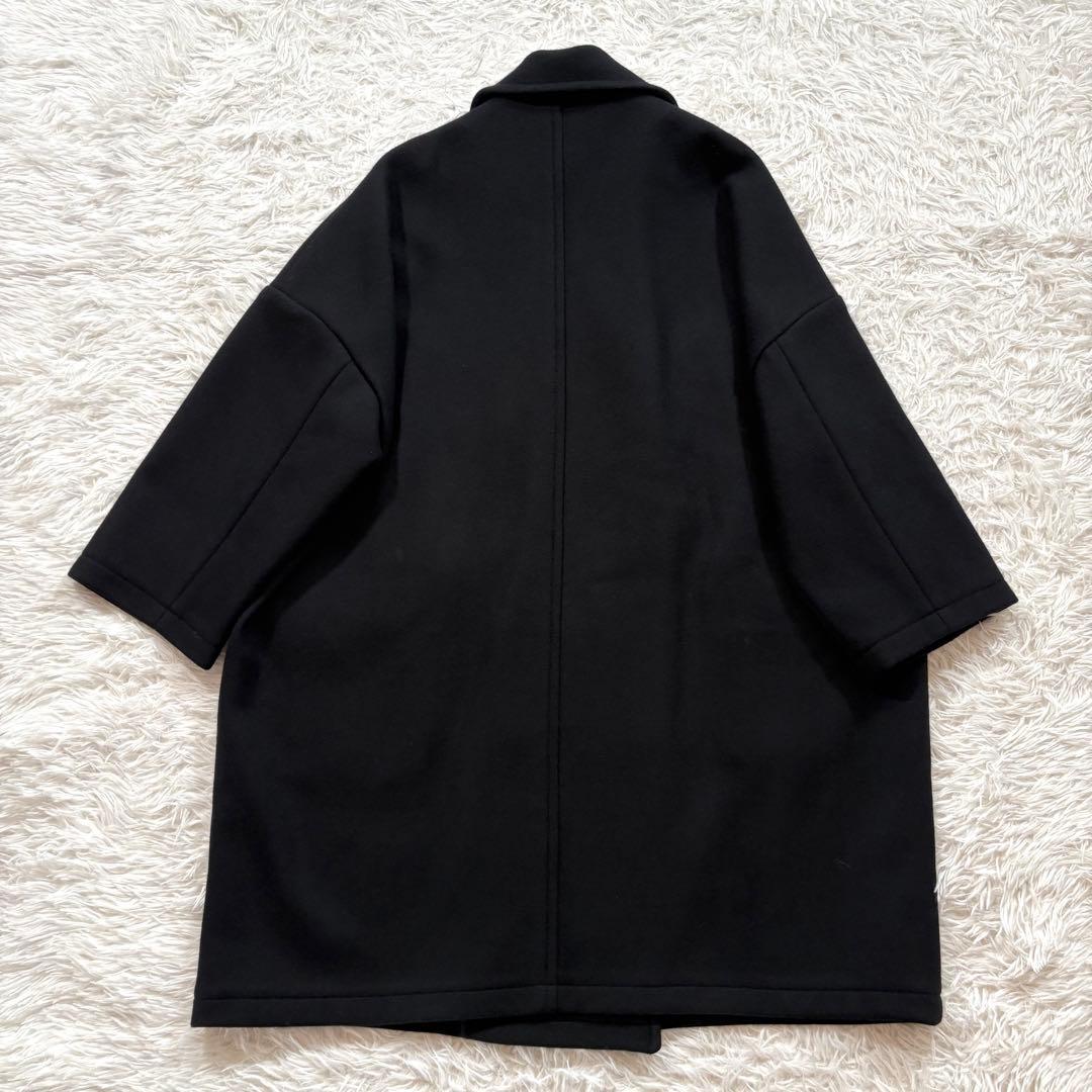 美品✨フレームワーク　ロング　Pコート　メルトンウール　ダブル　ネイビー　38