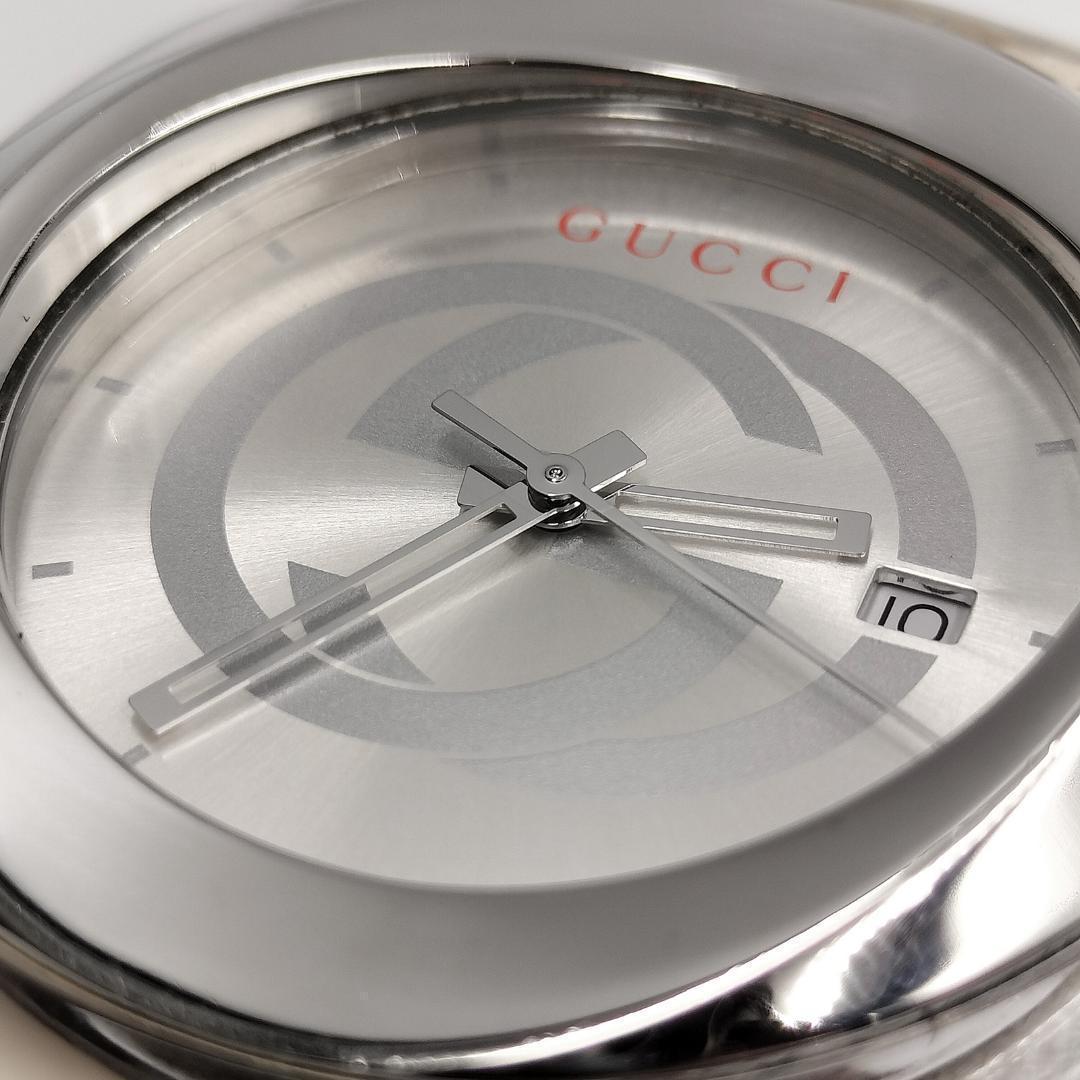 グッチ 腕時計 SYNC メンズ インターロッキングG シェリーライン 白色系
