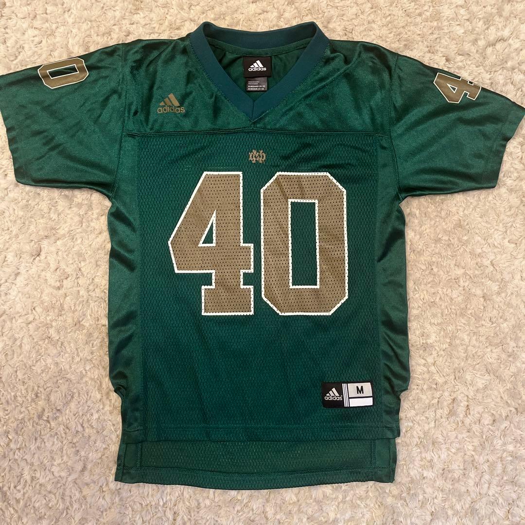 【美品】アディダス　ノートルダム大学　アメフトゲームシャツ　キッズMサイズ