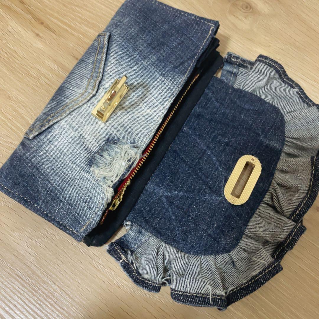 デニム フリル ウォレット