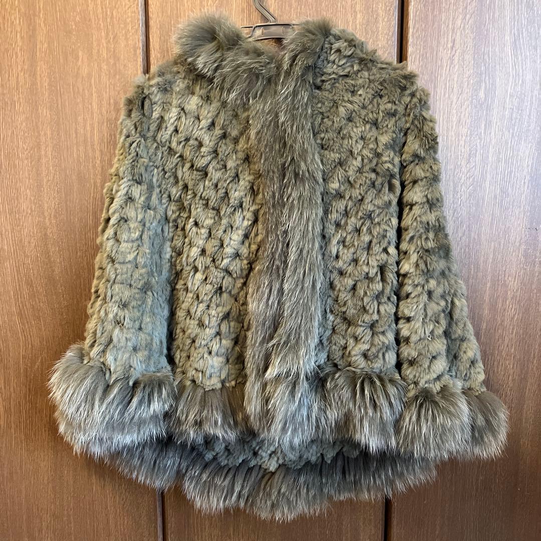 よし様LANVIN フード付きファーポンチョ