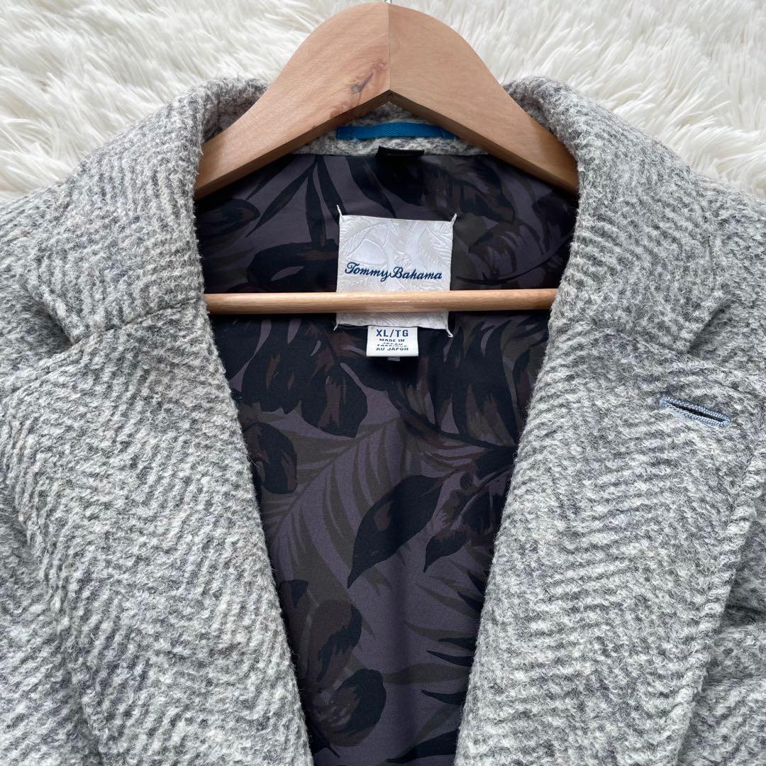 極美品✨トミーバハマ　テーラードジャケット　肉厚ダウン　ヘリンボーン　裏地　XL