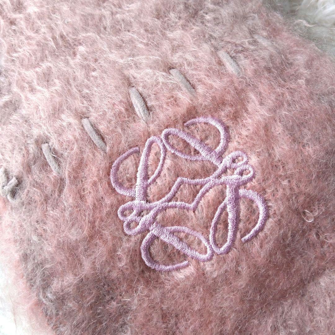 LOEWE ロエベ マフラー モヘア ウール　ピンク/グレー