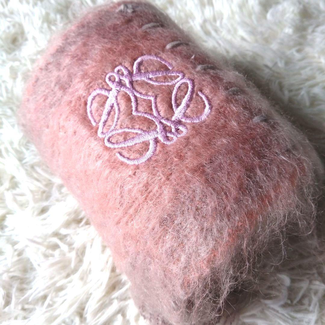 LOEWE ロエベ マフラー モヘア ウール　ピンク/グレー