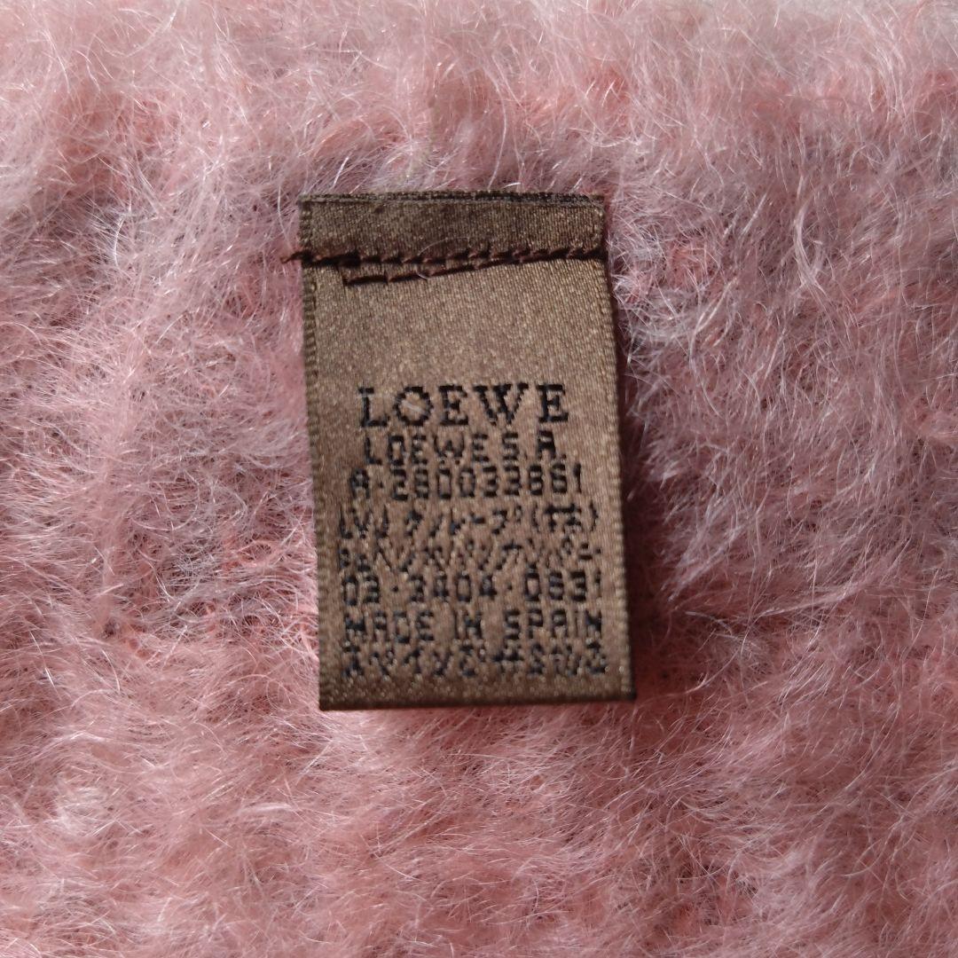 LOEWE ロエベ マフラー モヘア ウール　ピンク/グレー