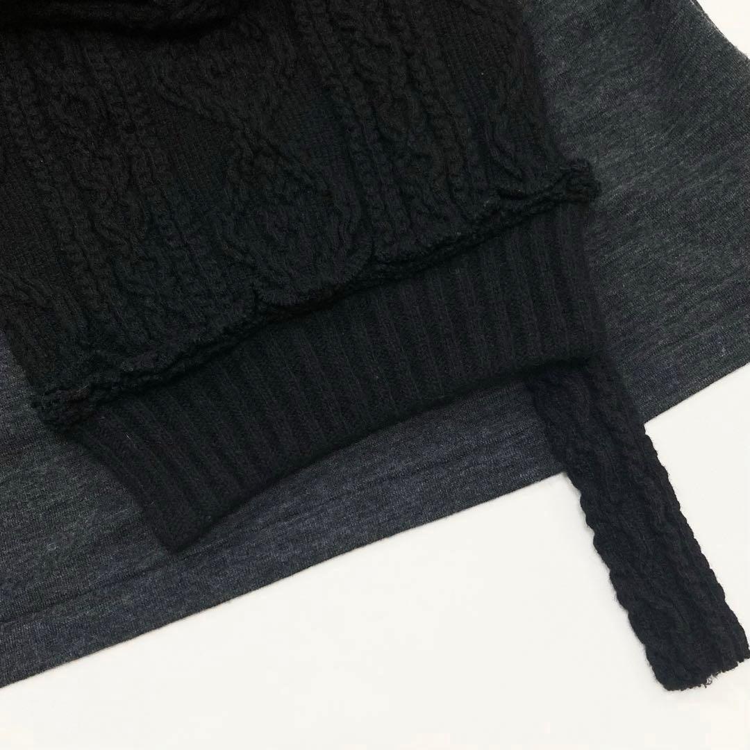 Y's ワイズ 美品 アランニット パッチ ドッキング カットソー グレー2