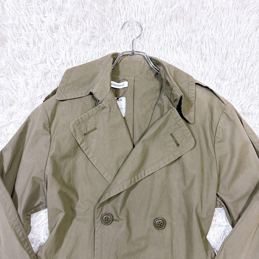 極美品 MADISONBLUE トレンチコート カーキ ロング丈 ベルト付 春秋