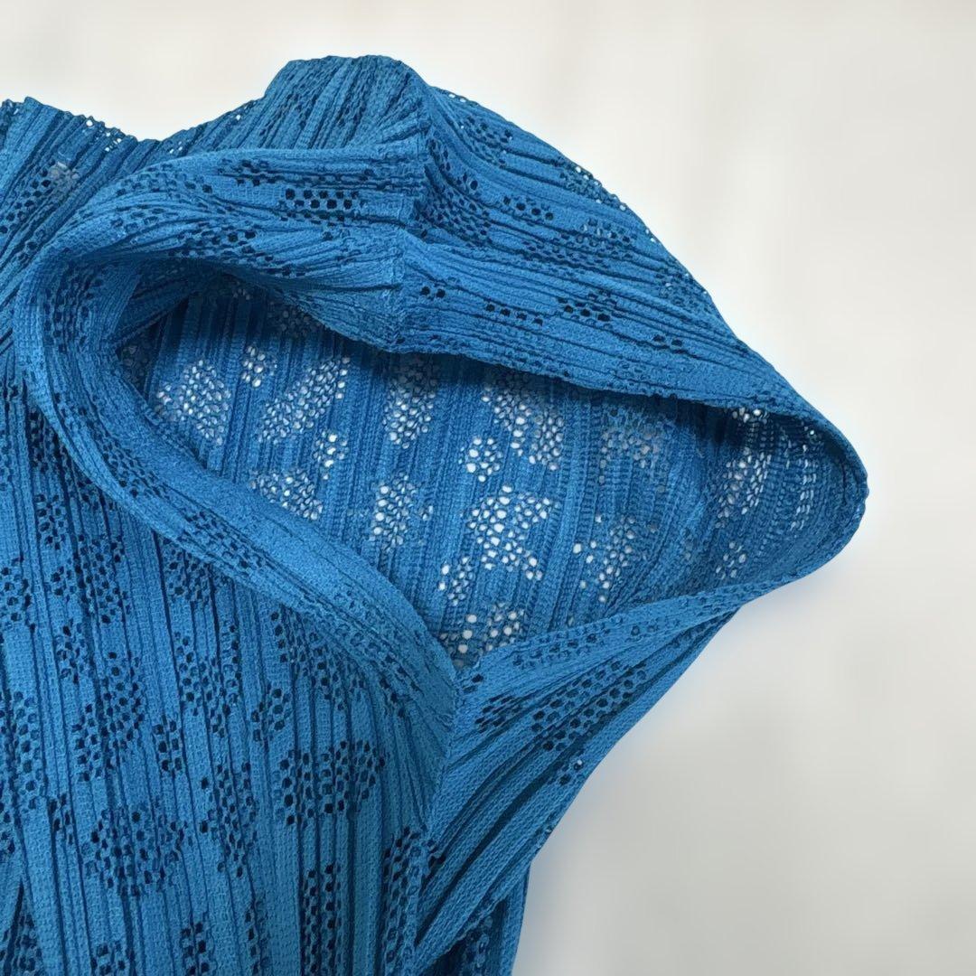 イッセイミヤケ PLEATS PLEASE プリーツプリーズ チュニック ブルー