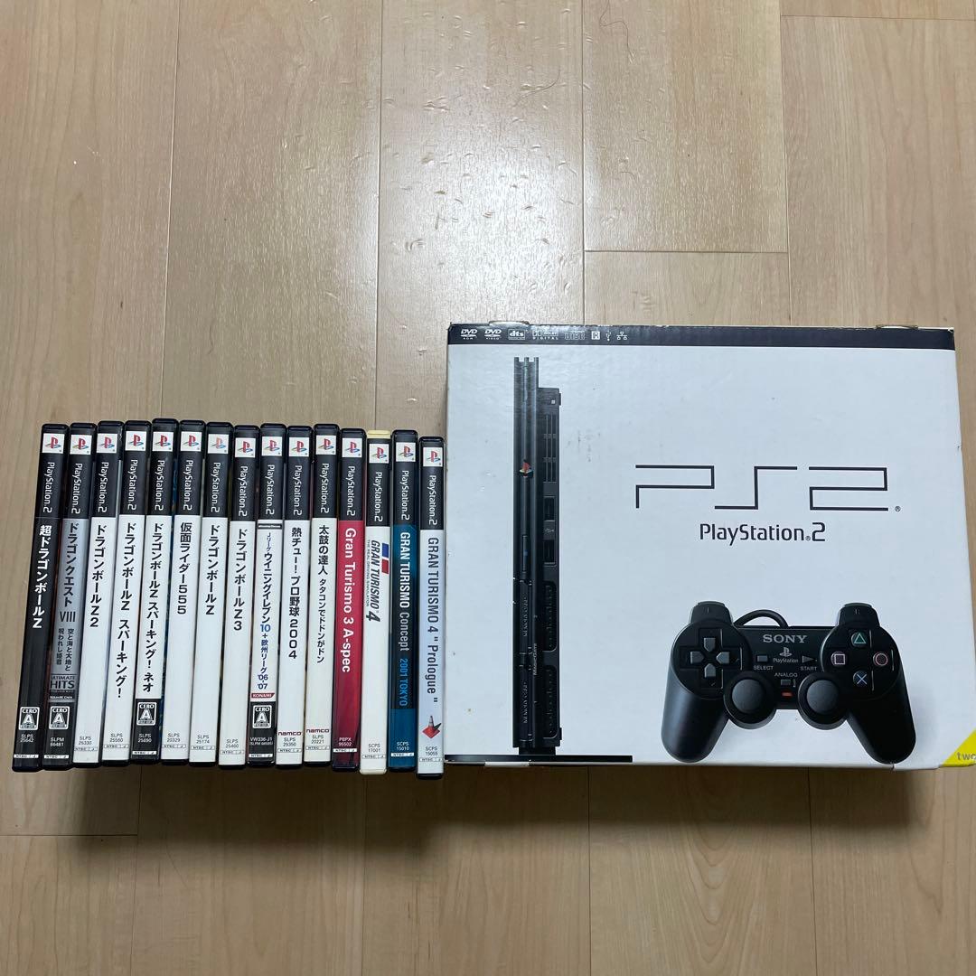 PS2 黒 SCPH-70000 本体 縦置スタンド ドラゴンボール他
