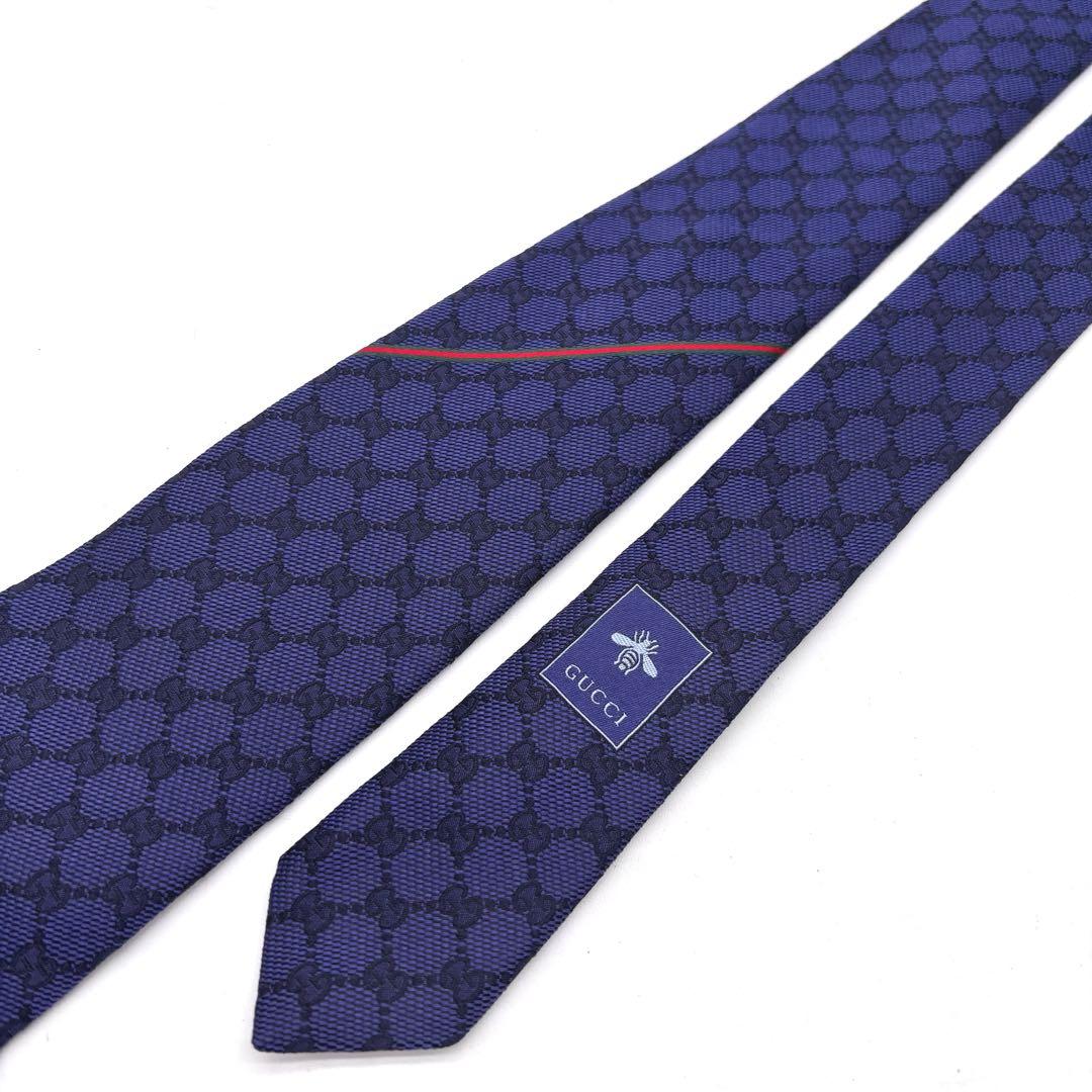 ✨極美品✨現行タグ✨GUCCI　ネクタイ　GG柄　シェリーライン　蜂　bee