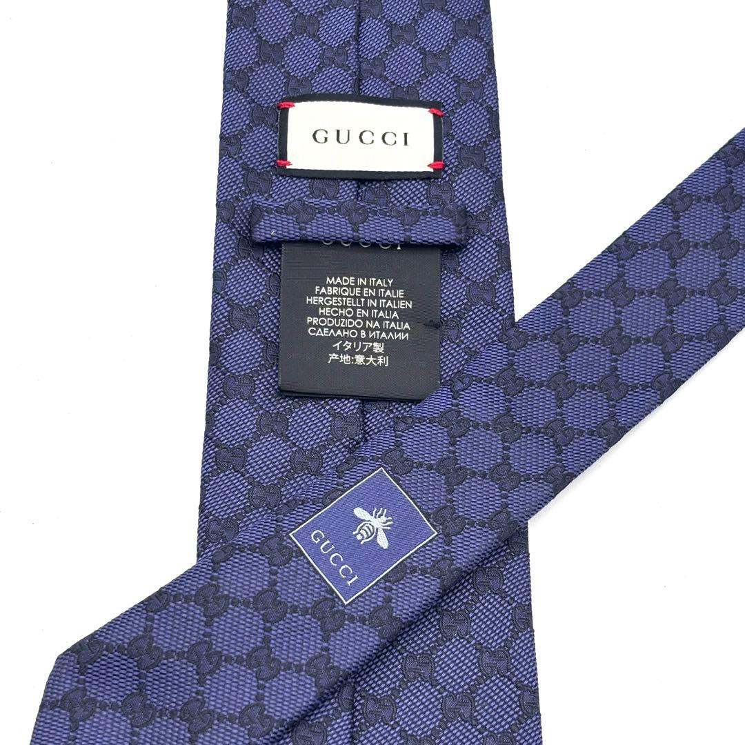 ✨極美品✨現行タグ✨GUCCI　ネクタイ　GG柄　シェリーライン　蜂　bee