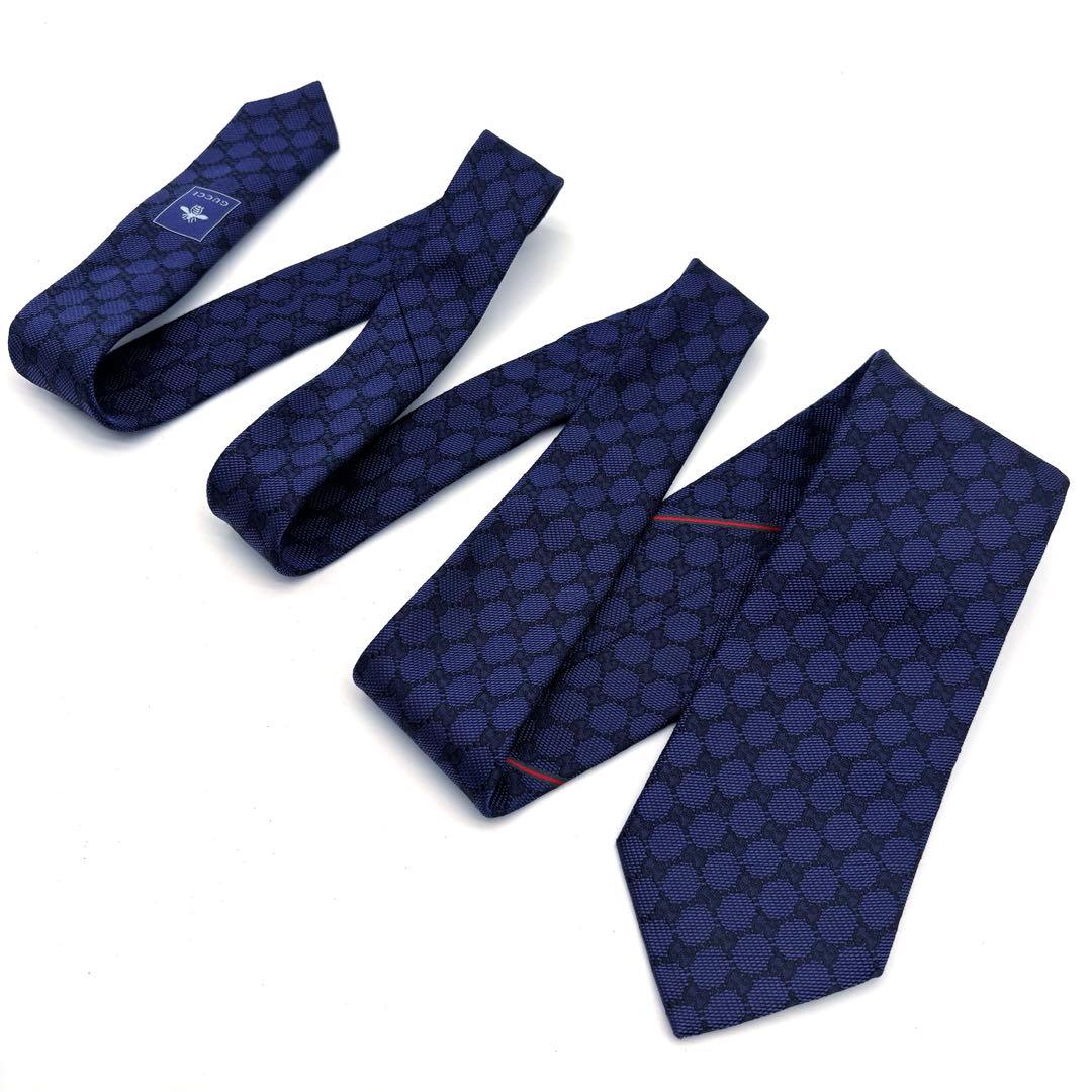 ✨極美品✨現行タグ✨GUCCI　ネクタイ　GG柄　シェリーライン　蜂　bee