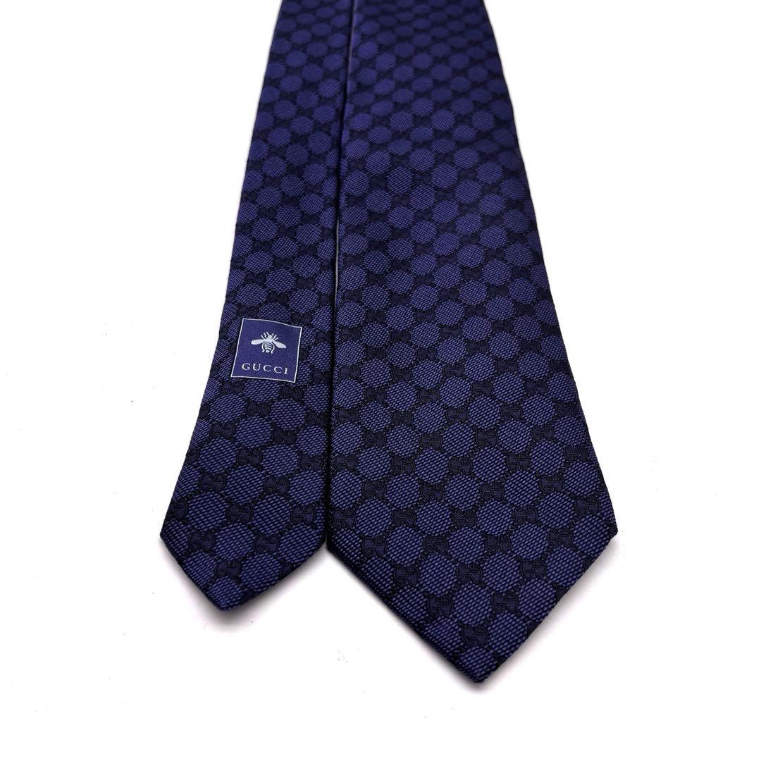 ✨極美品✨現行タグ✨GUCCI　ネクタイ　GG柄　シェリーライン　蜂　bee