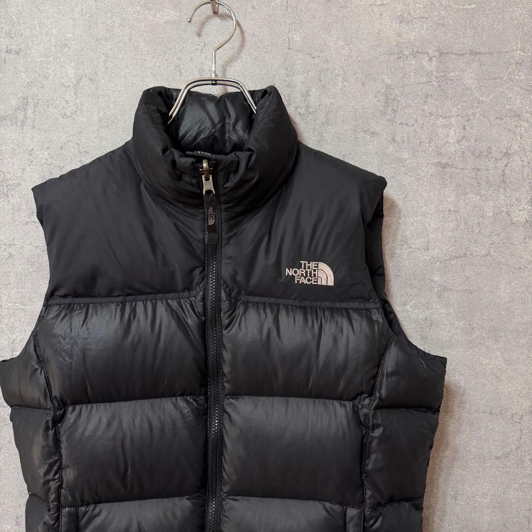 美品 ノースフェイス 700FP ヌプシダウンベスト 黒 レディース L 183