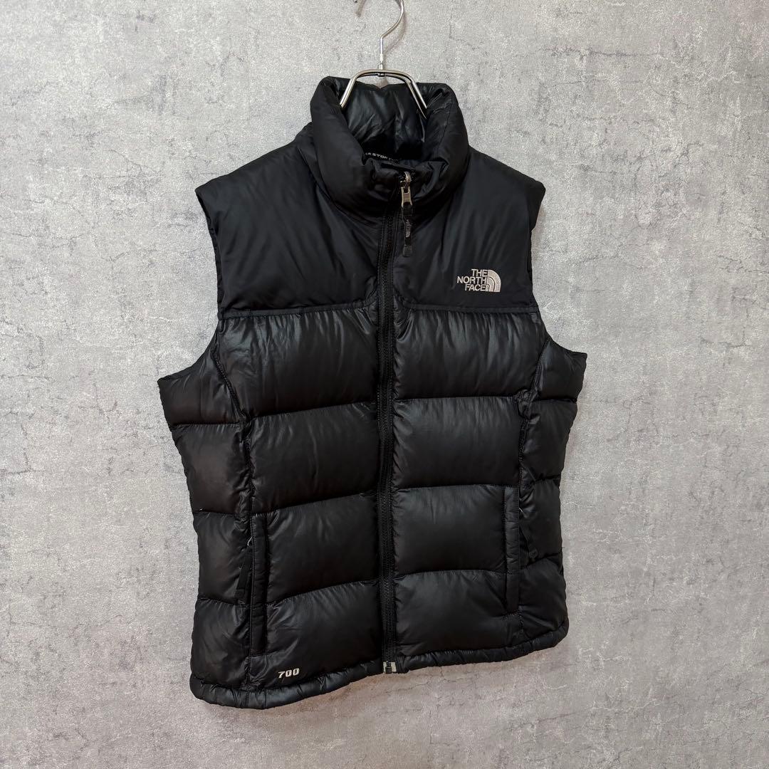 美品 ノースフェイス 700FP ヌプシダウンベスト 黒 レディース L 183