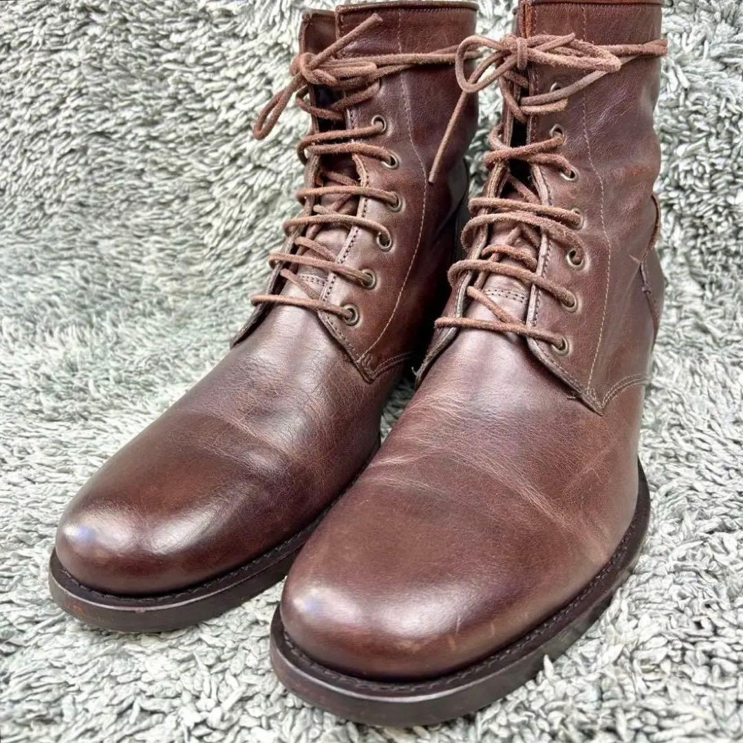 【美品】ブッテロ ワークブーツ レースアップ B1101 ブラウン 27.5