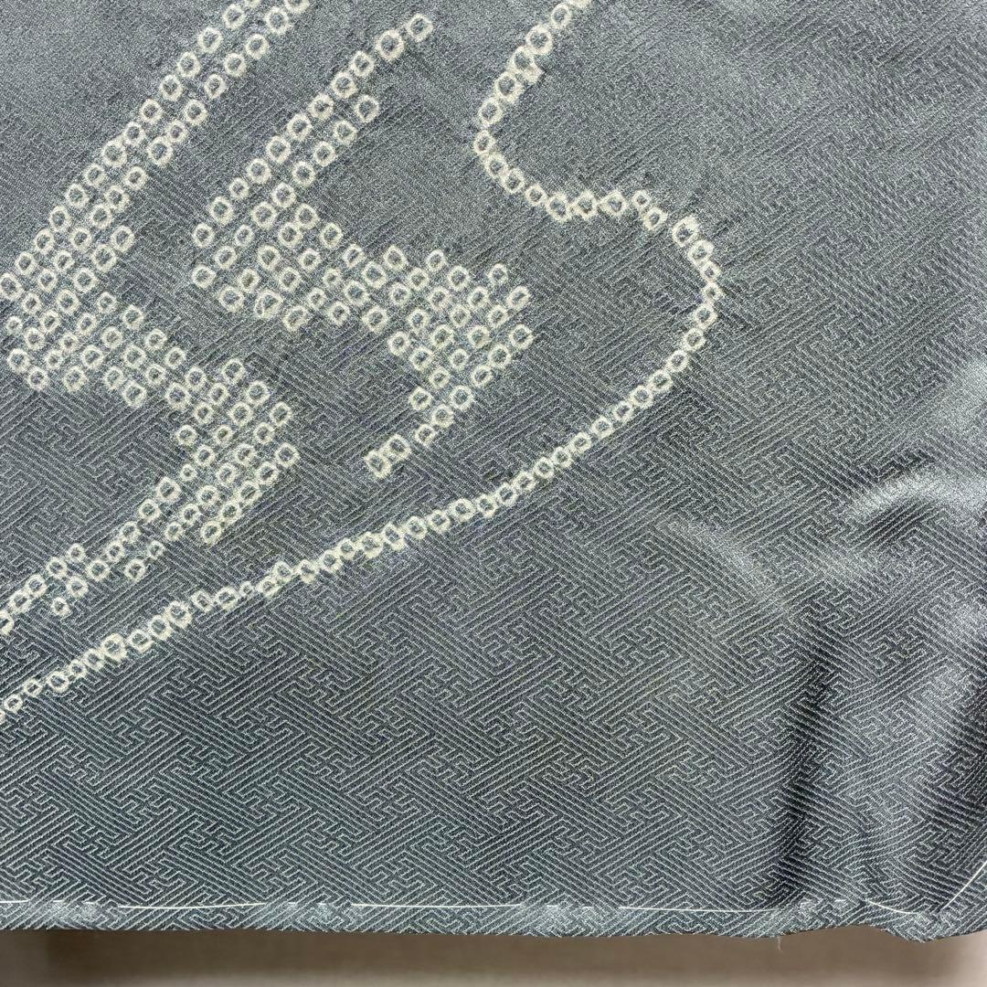 D203 訪問着　絞り　花刺繍　正絹　着物　袷　しつけ糸付き未使用極美品