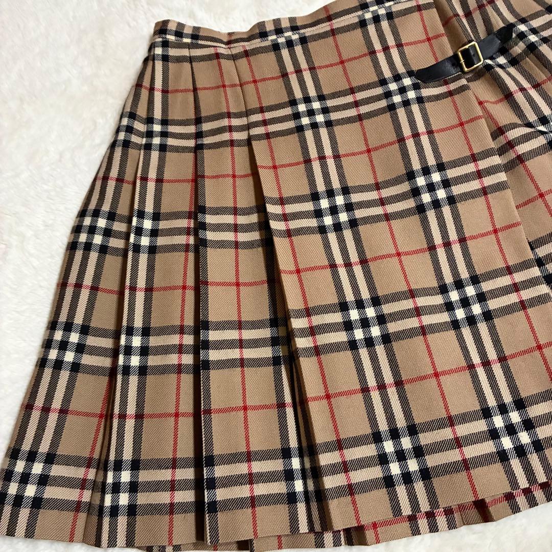 美品　BURBERRY BLUE LABEL プリーツスカート　ノバチェックM
