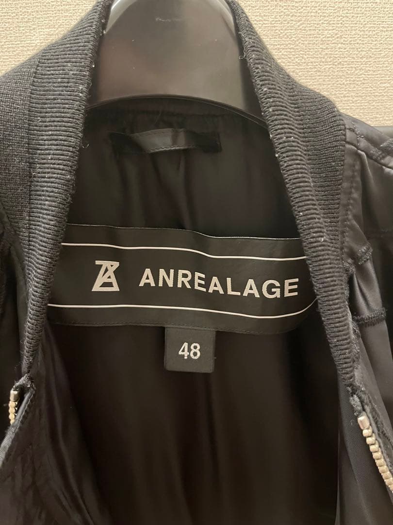 ANREALAGE ブラック MA-1 ジャケット 48