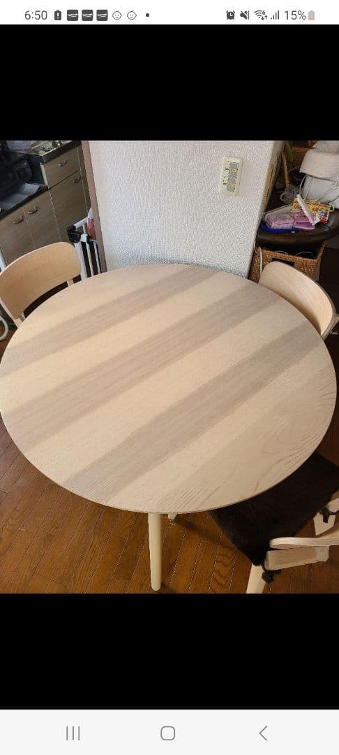 【はるさん専用】リーサボー ナチュラル木製円形テーブル 105cm