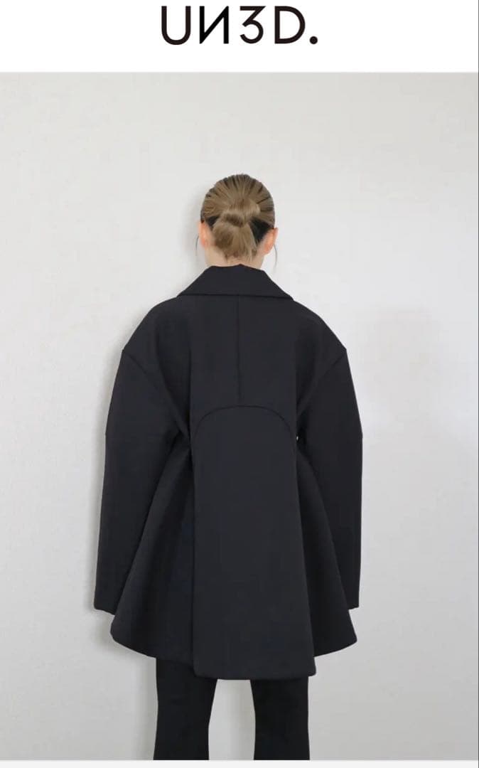 美品 アンスリード アーチコクーンテントコート黒 36 人気完売